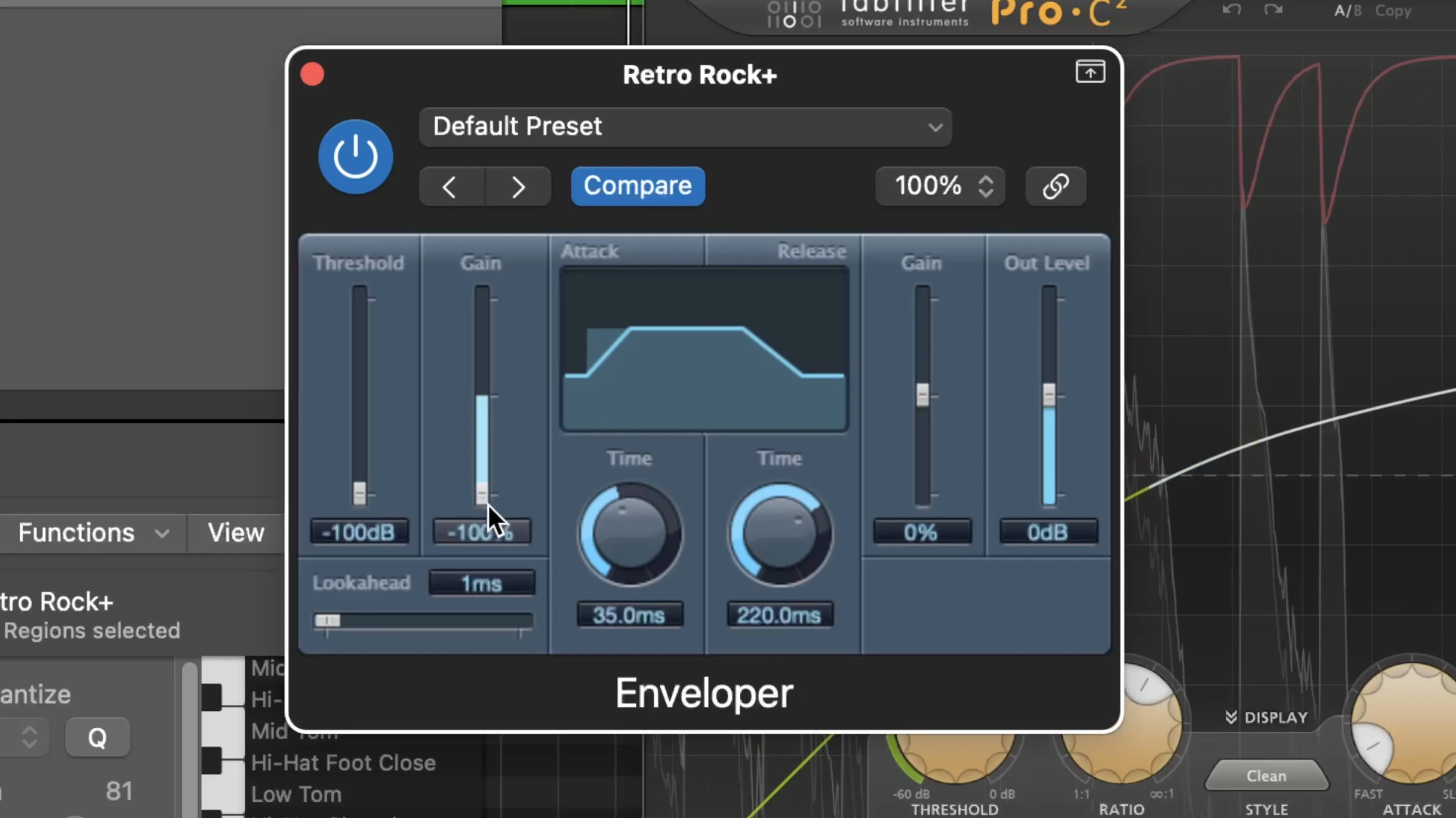 Plugin interface showing detailed EQ and dynamics controls, similar to the magic.CURVE workflow