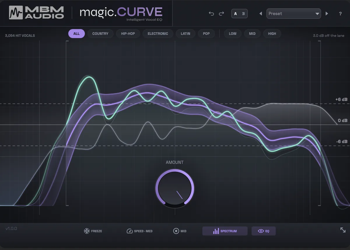 magic.CURVE matching a vocal to the hits