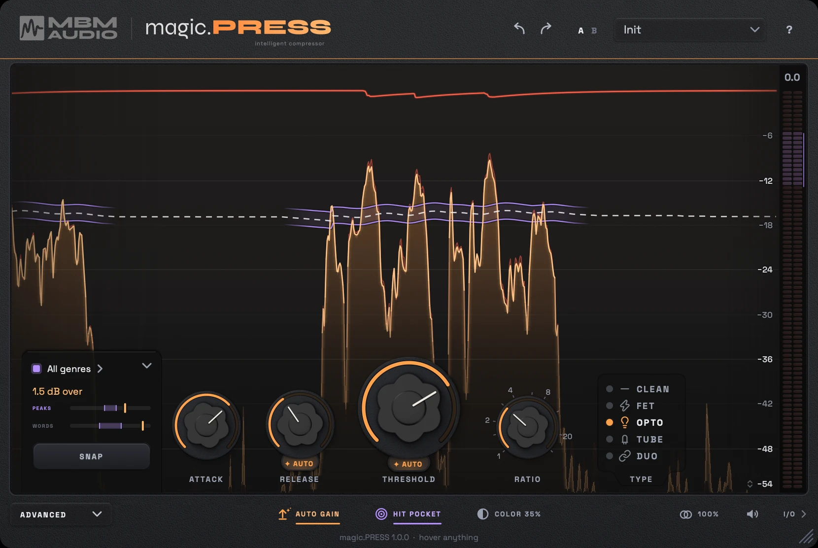 magic.PRESS set to OPTO